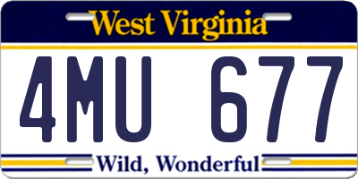 WV license plate 4MU677