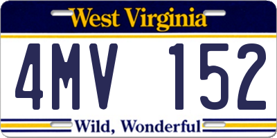 WV license plate 4MV152