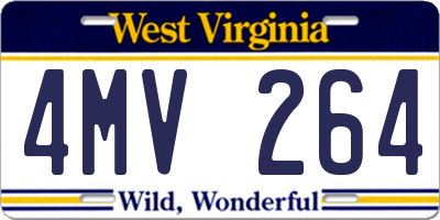 WV license plate 4MV264