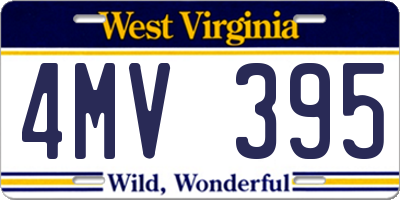 WV license plate 4MV395