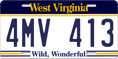 WV license plate 4MV413