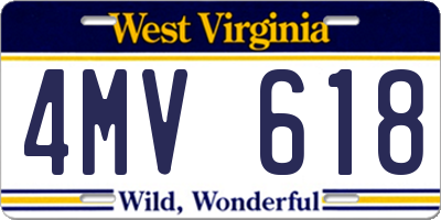 WV license plate 4MV618