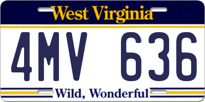 WV license plate 4MV636