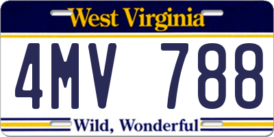 WV license plate 4MV788