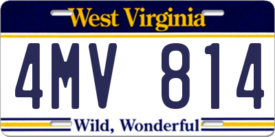 WV license plate 4MV814