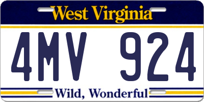 WV license plate 4MV924