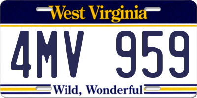 WV license plate 4MV959