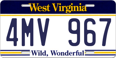 WV license plate 4MV967