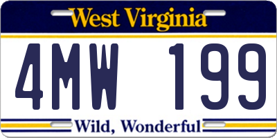 WV license plate 4MW199