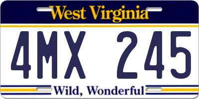 WV license plate 4MX245