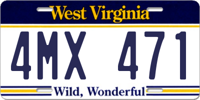 WV license plate 4MX471