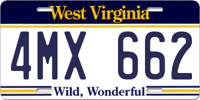 WV license plate 4MX662