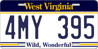 WV license plate 4MY395