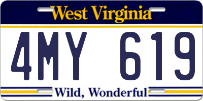 WV license plate 4MY619