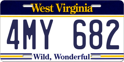 WV license plate 4MY682
