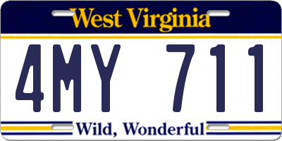WV license plate 4MY711