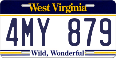 WV license plate 4MY879