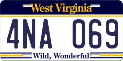 WV license plate 4NA069