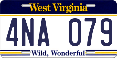 WV license plate 4NA079