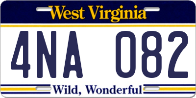 WV license plate 4NA082