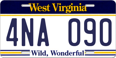 WV license plate 4NA090