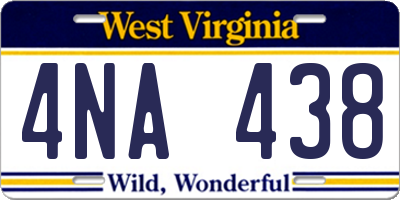 WV license plate 4NA438