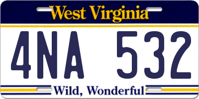 WV license plate 4NA532