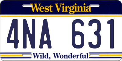 WV license plate 4NA631