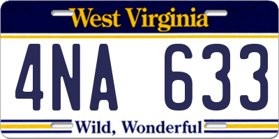 WV license plate 4NA633