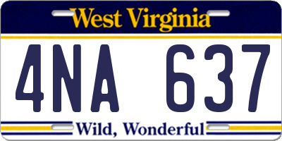 WV license plate 4NA637