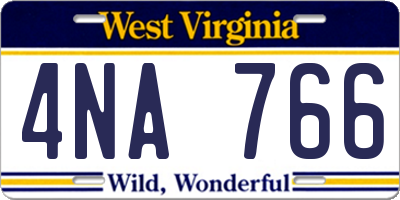 WV license plate 4NA766
