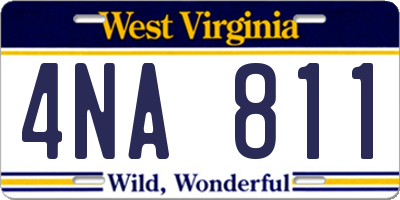 WV license plate 4NA811