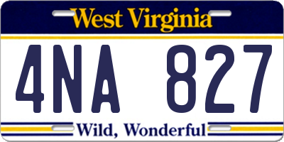 WV license plate 4NA827