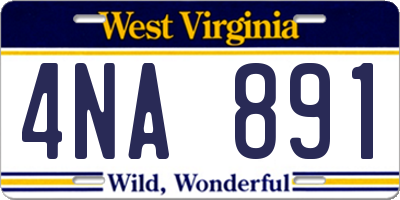 WV license plate 4NA891