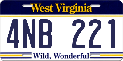 WV license plate 4NB221