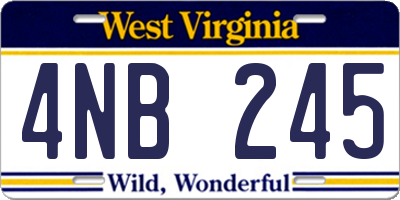 WV license plate 4NB245