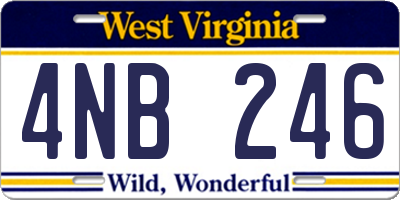 WV license plate 4NB246