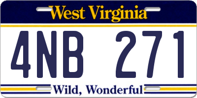 WV license plate 4NB271