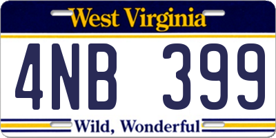 WV license plate 4NB399