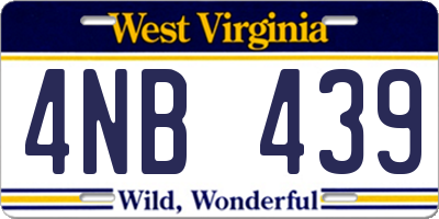 WV license plate 4NB439