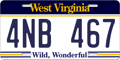 WV license plate 4NB467