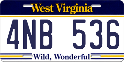 WV license plate 4NB536