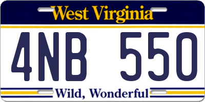 WV license plate 4NB550