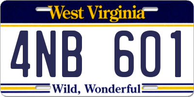 WV license plate 4NB601
