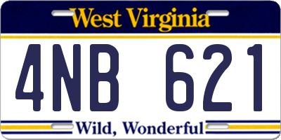 WV license plate 4NB621