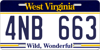 WV license plate 4NB663