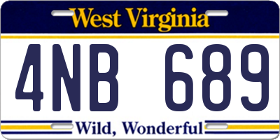 WV license plate 4NB689