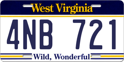 WV license plate 4NB721
