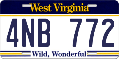 WV license plate 4NB772