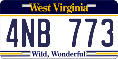 WV license plate 4NB773